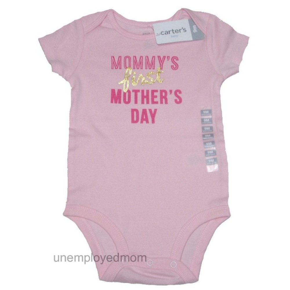 Girls Summer One Piece Outfit Bodysuit Pink Mommy's First Mothers Day